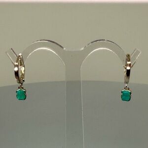 Tous Silver Earrings with Teal Accents